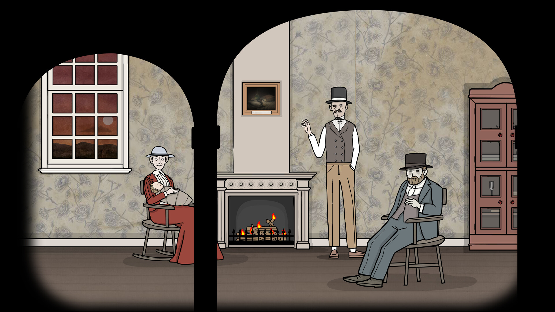 Servant of the Lake official screenshot: a warm-toned interior scene with the servant and household items